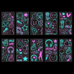 INF Luminous Vattentät Temporär Tattoo Set TT-serien - (Set med 10) A> Smink