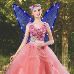 Älvvingar för vuxna med LED-hårband & trollstav för fester[YDE]><noscript><img width=