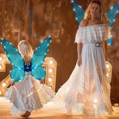 Älvvingar för vuxna med LED-hårband & trollstav för fester[YDE]><noscript><img width=