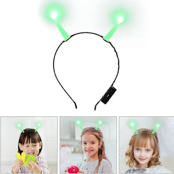 FMYSJ Lysande Alien Huvud Accessoar Hårdekoration Alien Kostym Cosplay Hårband Halloween Party Favör (FMY) 18.00X15.00X1.60CM> Huvudbonader