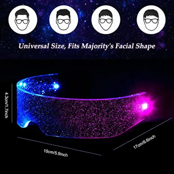 Lysande glasögon, LED-glasögon, Cyberpunk LED-glasögon, F> Tillbehör