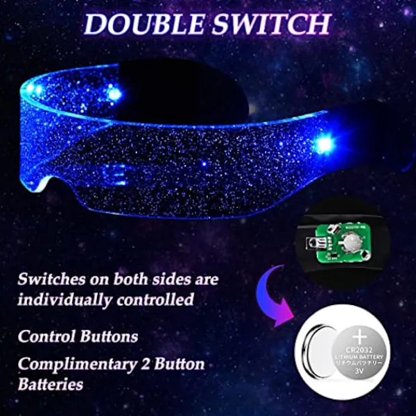 Lysande glasögon, LED-glasögon, Cyberpunk LED-glasögon, F> Tillbehör