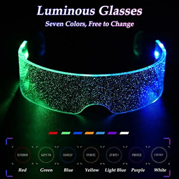 Lysande glasögon, LED-glasögon, Cyberpunk LED-glasögon, F> Tillbehör