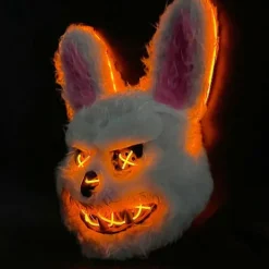 Lysande Halloweenmask Horror kaninmask Läskig Halloweenmask-2025> Masker