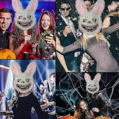 Lysande Halloweenmask Horror kaninmask Läskig Halloweenmask-2025><noscript><img width=