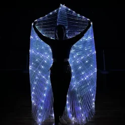 Lysande LED-févinge för barn och vuxna, glödande fjärilsvinge för förtrollande fester och evenemang, ängelvinge><noscript><img width=