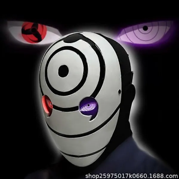 Lysande Sharingan Cosplay Rekvisita Obito Hjälm Mask_Kvalitetsgåvor> Masker