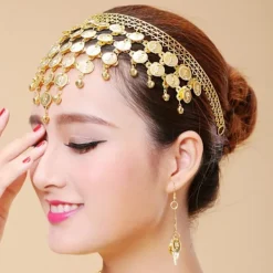 Magdans huvudband gyllene magdans huvudbonad hårband dans kostym smycken tillbehör><noscript><img width=