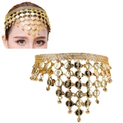 Magdans huvudband gyllene magdans huvudbonad hårband dans kostym smycken tillbehör><noscript><img width=