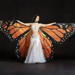 Magdansvingar Färgglada Fjärilsvingar Uppträdandekostymer Orange_ry> Tillbehör