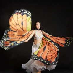 Magdansvingar Färgglada Fjärilsvingar Uppträdandekostymer Orange_ry> Tillbehör