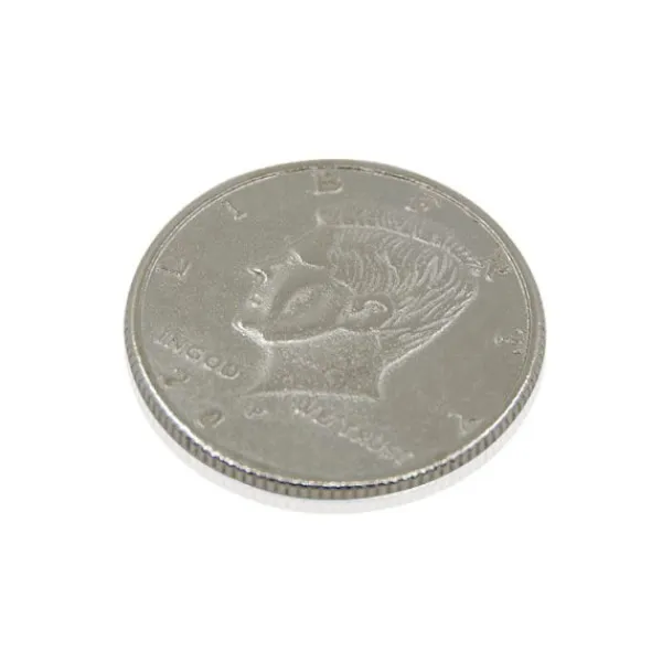 EASTVAPS Magisk mynt i Half Dollar-stil – Silvermetallrekvisita för fingerfärdighet, trick och myntillusioner> Tillbehör