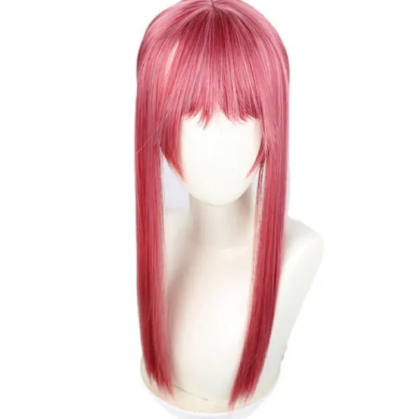 CNMR Makima Röd Long Braid Peruk 70CM Cosplay Kostym Motorsåg zy> Peruker