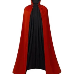 Maklulu Halloween Vampirkappa Kostym Vuxen Halloween Kostym Kappa Svart och Röd Vändbar Ståkrage Kappa> Dräkter