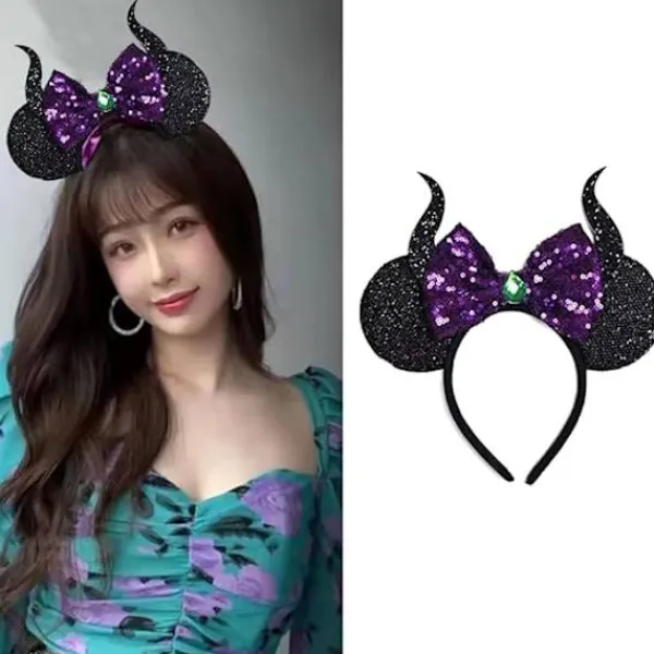 Maleficent Musöron Huvudband för Halloween Cosplay Festfavoriter> Huvudbonader