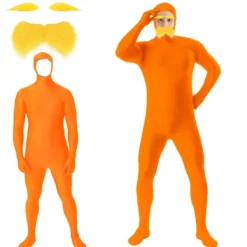 Mandarin-dräkt med öppet ansikte, mustasch och ögonbryn för Cosplay[YDE] Child 160cm> Dräkter