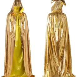 Mantel med huva Halloween trollkarl huva kappa fullängds mantel för kvinnor> Dräkter