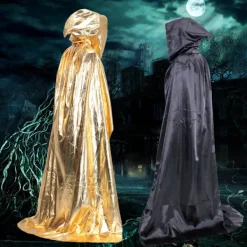Mantel med huva Halloween trollkarl huva kappa fullängds mantel för kvinnor> Dräkter
