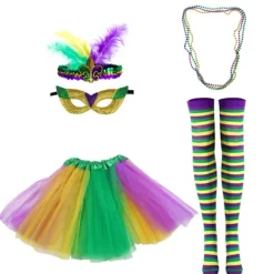 Mardi Gras festkläder set pannband maskerad mask festival tillbehör> Tillbehör