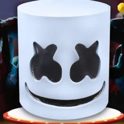 Marshmallow DJ Maskhjälm - Musikfestival Halloween Party Kostymer Cosplay Helmask Hjälm För Vuxna & Barn><noscript><img width=