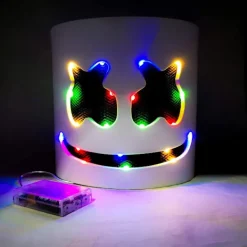 Marshmallow DJ-mask med lysande baratmosfär rekvisita> Masker