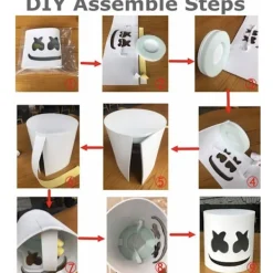 Marshmallow DJ-mask med lysande baratmosfär rekvisita><noscript><img width=