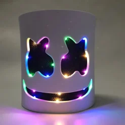 Marshmallow DJ-mask med lysande baratmosfär rekvisita><noscript><img width=