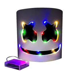 FMYSJ Marshmello LED Mask DJ Cosplay Hjälm Marshmello Kostym Mask Lysande LED Mask Party Cosplay Mask Färgrik (FMY)> Masker