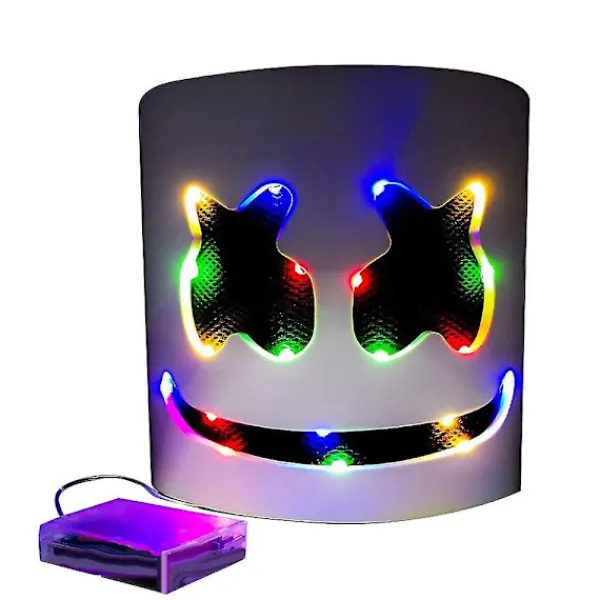 Marshmello LED Mask DJ Cosplay Hjälm Marshmello Kostym Mask Lysande LED Mask Party Cosplay Mask Färgrik> Masker