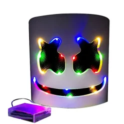 /#/Marshmello LED-mask DJ Cosplay-hjälm Marshmello-dräktmask Lig/#/> Masker