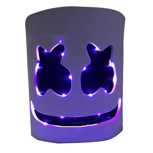 Marshmello LED-mask DJ Cosplay-hjälm Marshmello-dräktmask Lig> Masker