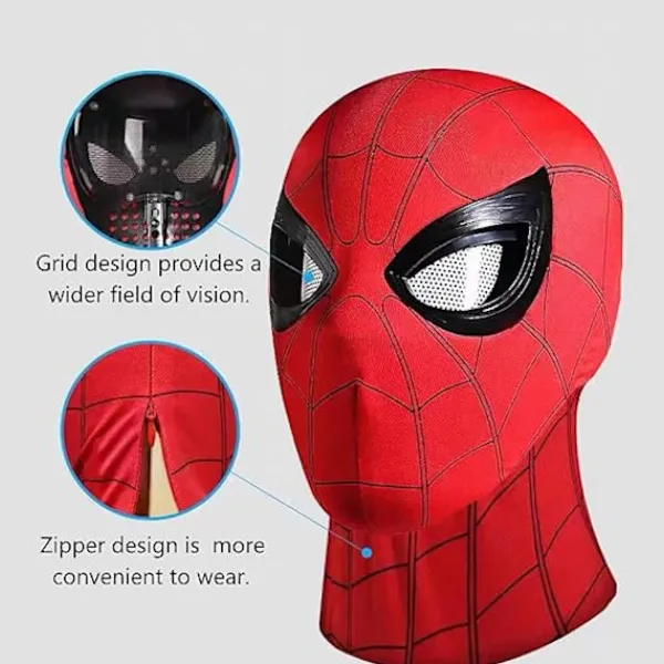 ATELA Mascara Spiderman Headgear Cosplay Moving Eyes Electronic Mask Spider Man 1:1 Chin Control Elastic Toys For Adults Kids Gift> Tillbehör
