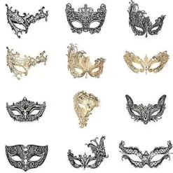 FMYSJ Mask för kvinnor Metallmask Glänsande Strass Venetiansk Mask Party Kvällsbal Mask Bar Kostymer Tillbehör (FMY)><noscript><img width=