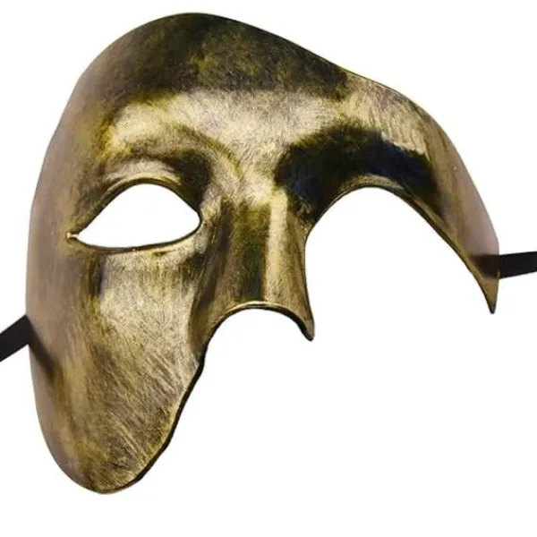Mask för män Fantomen på Operan Maskeradmask Halvmask (Guld){yh}> Masker