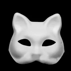 HEET Mask Halv Ansikts Handmålad Katt Räv Mask Anime Maskerad A1> Masker