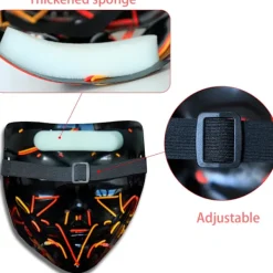 Mask LED Ljusmask Skräckmask för Helg Cosplay Kostym Maskerad, Karneval[mo]><noscript><img width=
