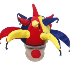 unbranded Maskerad dansdräkt rekvisita vuxen huvudbonader Barnens dag prestanda huvudbonader clown hatt set (hatt+röd näsdekoration)> Huvudbonader