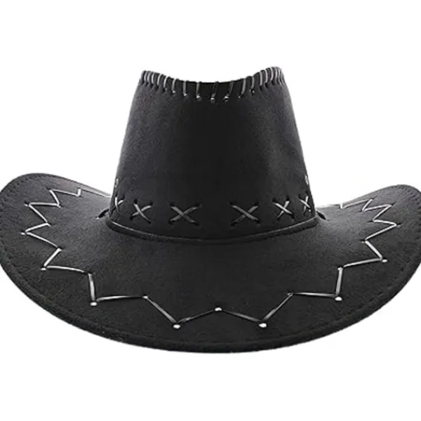 Maskerad Unisex Cowboy eller Cowgirl Hatt - Svart> Huvudbonader