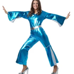 tectake Maskeraddräkt discostjärna 70-tal dam M> Dräkter