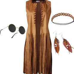 tectake Maskeraddräkt hippie med väst och solglasögon dam XXL><noscript><img width=