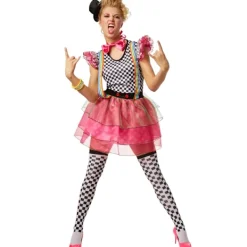 tectake Maskeraddräkt 80-talsclown neon dam L> Dräkter