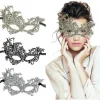 Maskeradmask - Venetiansk mask för kvinnor, vacker elegant damspetsmaskerad Halloween Mardi Gras Party Guld+Silver+Svart> Masker
