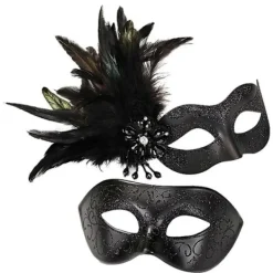 Maskeradmask för kvinnor och män, venetiansk mask för fest/bal/baluns/bröllop/väggdekorationer, Mardi Gras-mask, kostymer, mask silver_Överraskningsgåva Black | Fyndiq> Masker