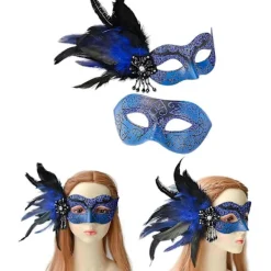 Maskeradmask för kvinnor och män, venetiansk mask för fest/bal/baluns/bröllop/väggdekorationer, Mardi Gras-mask, kostymer, mask silver_Överraskningsgåva Black | Fyndiq> Masker