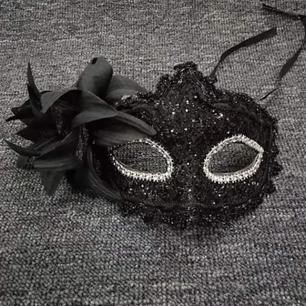Maskeradmask för kvinnor, venetianska masker, jul, blommor> Masker