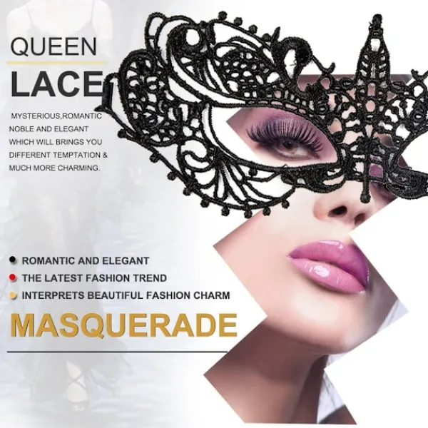 OCEAN Maskeradmask för Kvinnor Venetianskt Spetsögonmask för Fest Bal Kostym Mardi Gras Festtillbehör> Masker