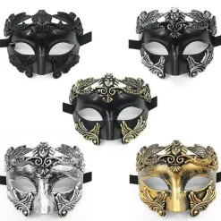 Maskeradmask för Män - Grekisk Romersk Venetiansk Mask Mardi Gras Mask Antik Guld> Masker