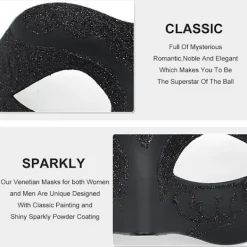 OCEAN Maskeradmask för Män Kvinnor Par Venetiansk Mask för Halloween Mardi Gras Kostymfest Bal> Masker
