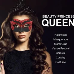 Maskeradmask för Män Kvinnor Par Venetiansk Mask för Halloween Mardi Gras Kostymfest Bal,A><noscript><img width=