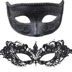 unbranded Maskeradmask för Par - Venetianska Masker - Mardi Gras Mask - Spetsmaskeradmask> Masker